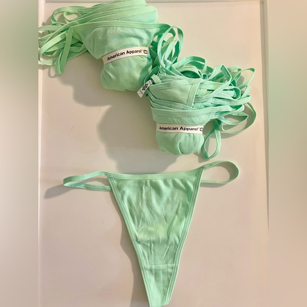 American Apparel Mint Green Thongs - set of 12!
